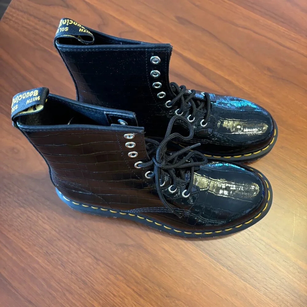Dr. Martens Glossy Black Ankle Booties - Picture 8 of 14